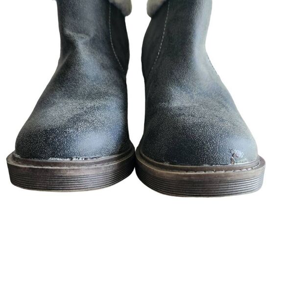 Dirty Laundry Ankle Boots Womens 7 Fur Sherpa Buckle Dark Olive Tan - Picture 7 of 8